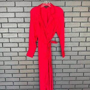 Banana Republic Red Wrap Midi Dress